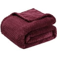 thumbnail image 1 of Unique Bargains Soft Flannel Fleece Sofa Throw Blanket, 50" x 59", Burgundy, 1 of 8