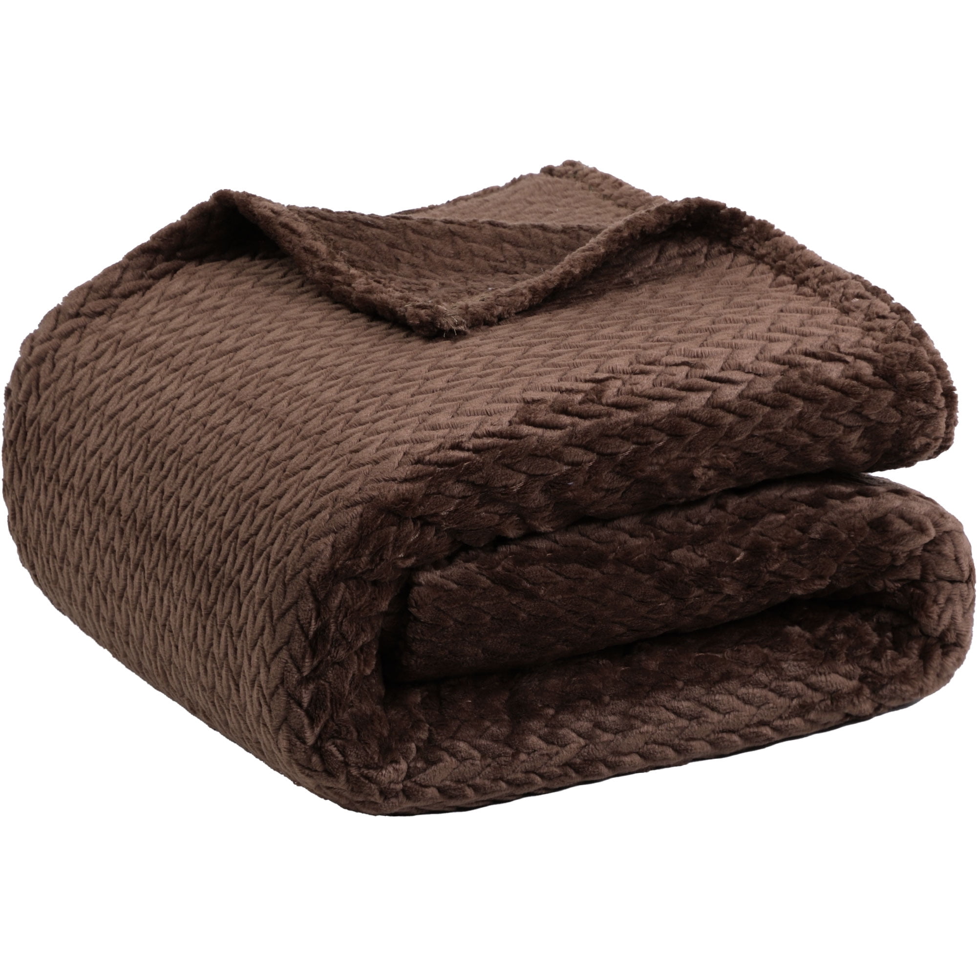 Unique Bargains Soft Flannel Fleece Sofa Throw Blanket Chocolate 78" x