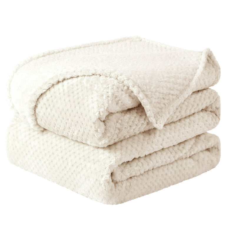 Unique Bargains Soft Flannel Fleece Velvet Blanket Beige 70 x 78 