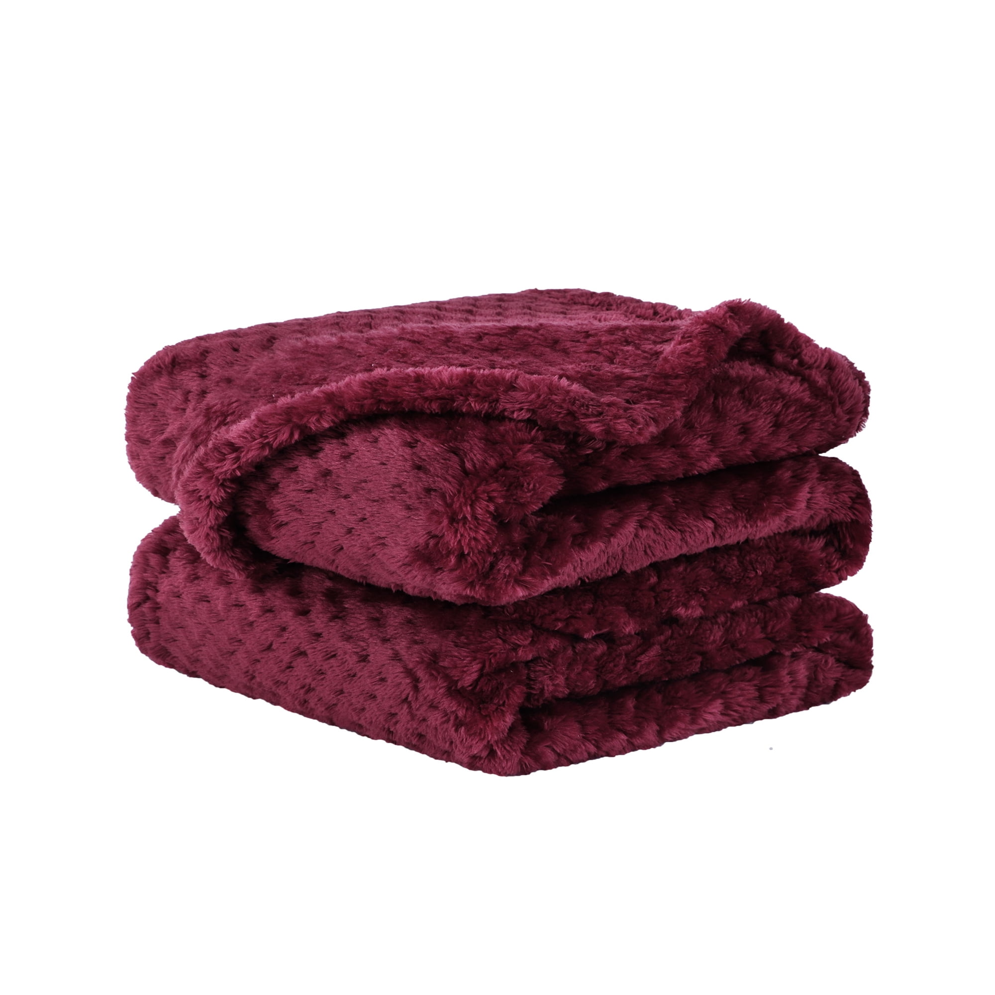 Unique Bargains Soft Flannel Fleece Velvet Blanket Burgundy 30" x 40
