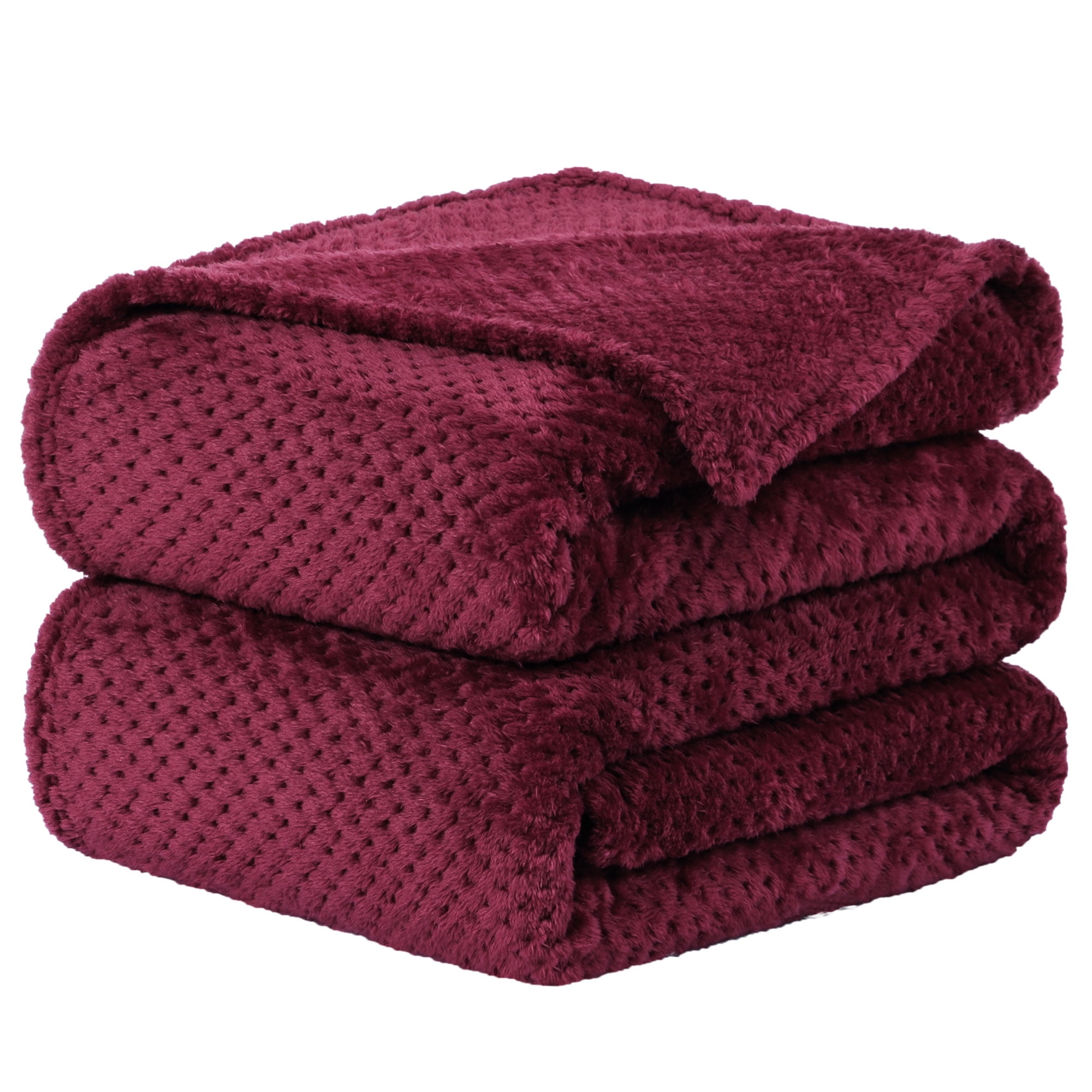 Unique Bargains Soft Flannel Fleece Velvet Blanket Burgundy 60" x 78"