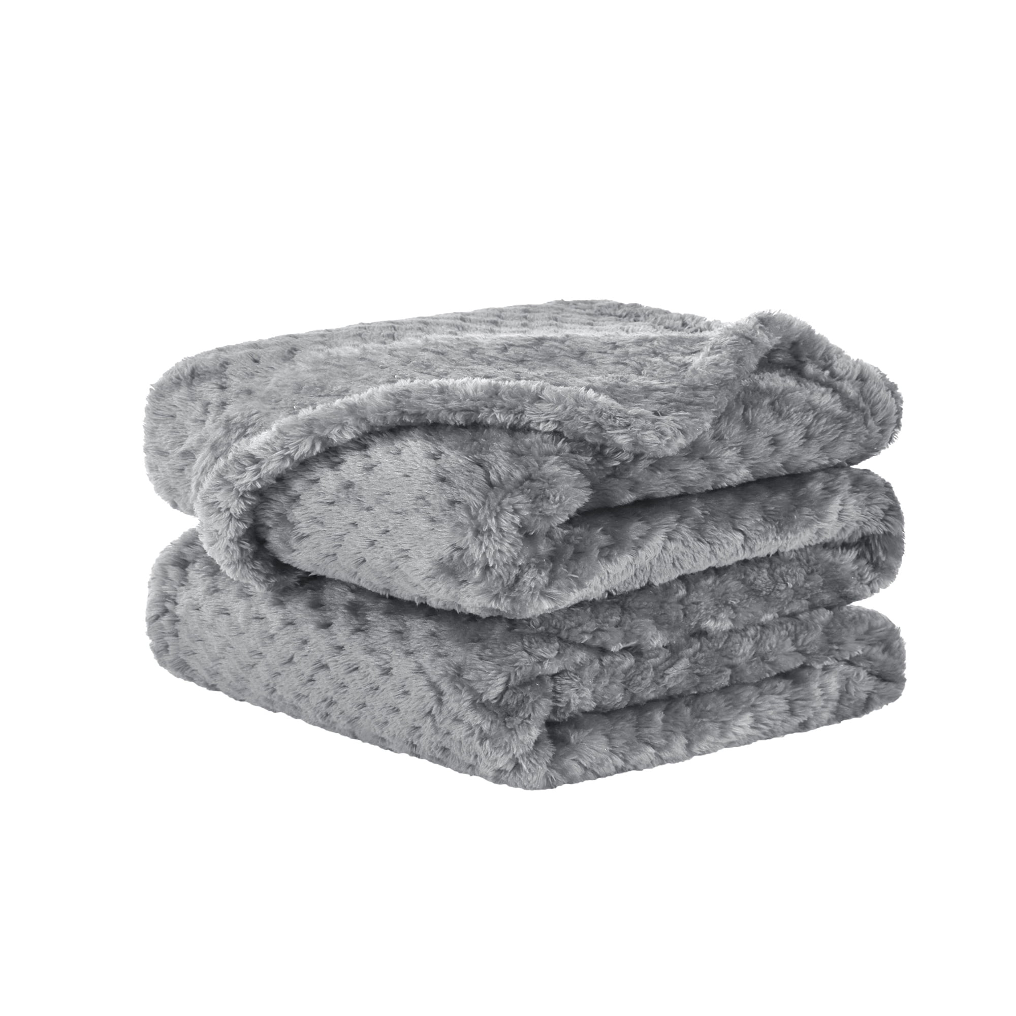 Unique Bargains Soft Flannel Fleece Velvet Blanket Gray 30" x 40"