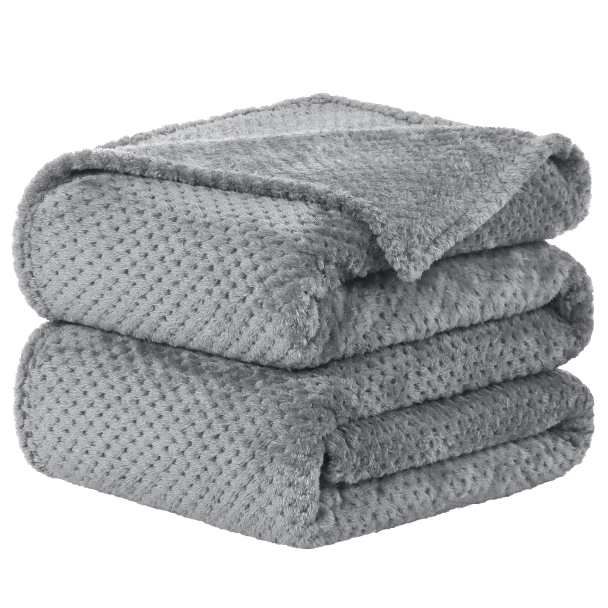 Unique Bargains Soft Flannel Fleece Velvet Blanket Gray 60" x 78"