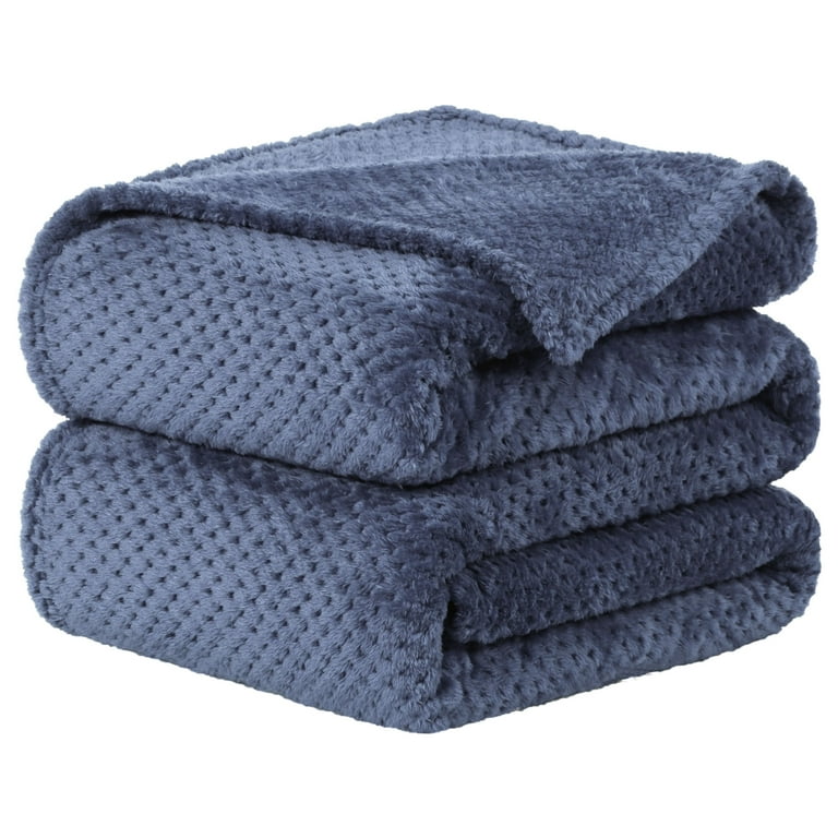 Unique Bargains Plush Polyester Throw Bed Blanket Navy Blue 60 x