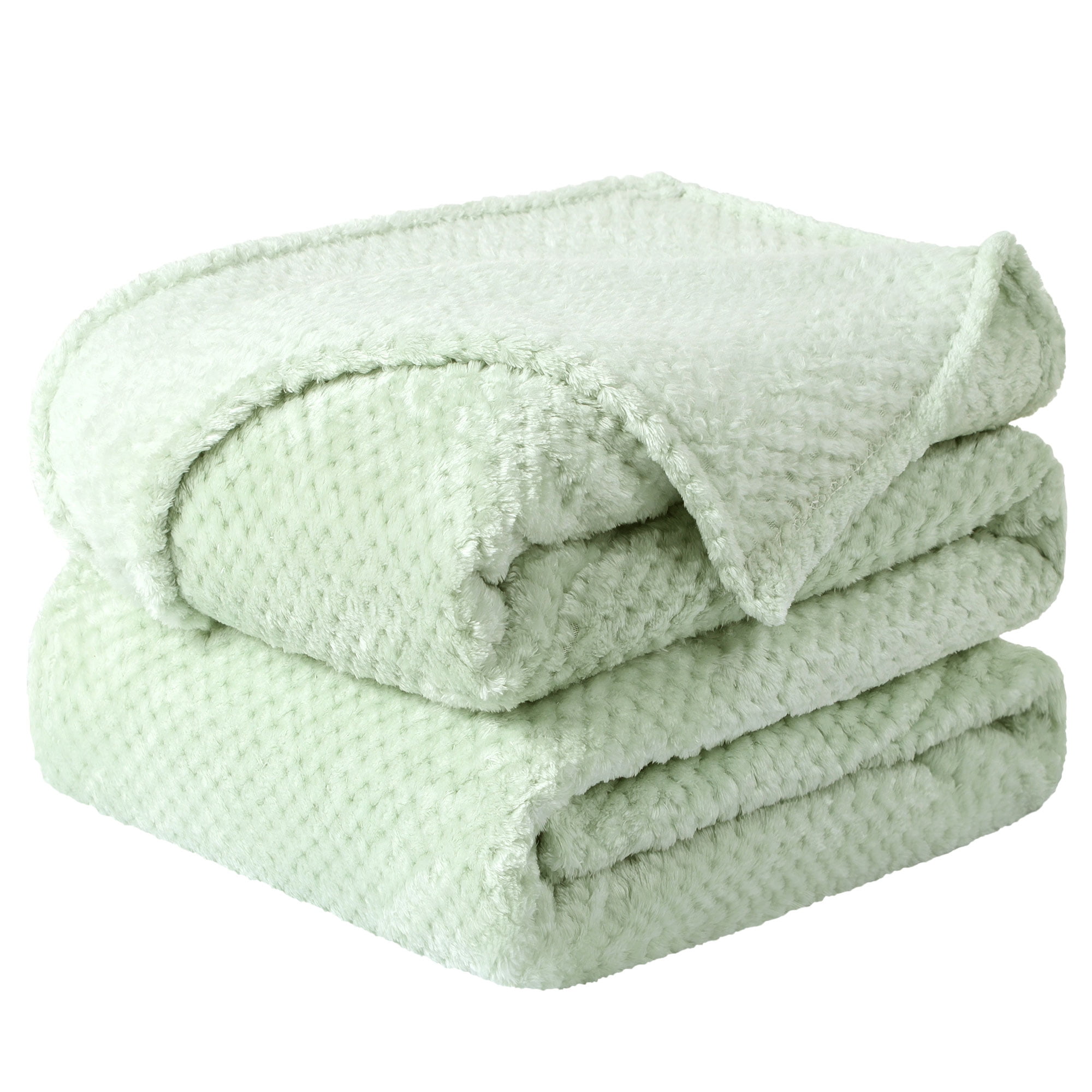 Unique Bargains Soft Flannel Fleece Velvet Blanket Pale Green 50" x 60"
