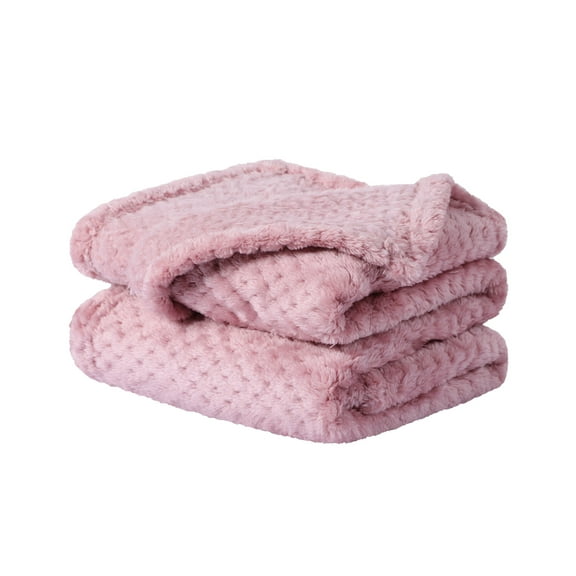 Unique Bargains Soft Flannel Fleece Velvet Blanket Pink 30" x 40"