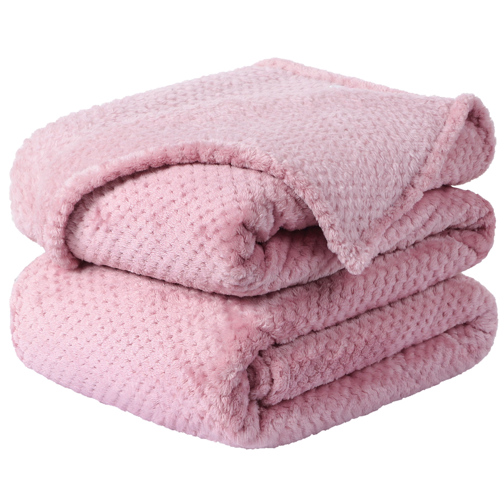 Unique Bargains Soft Flannel Fleece Velvet Blanket Pink 78" x 90"