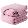 thumbnail image 1 of Unique Bargains Soft Flannel Fleece Velvet Blanket Pink 78" x 90", 1 of 8