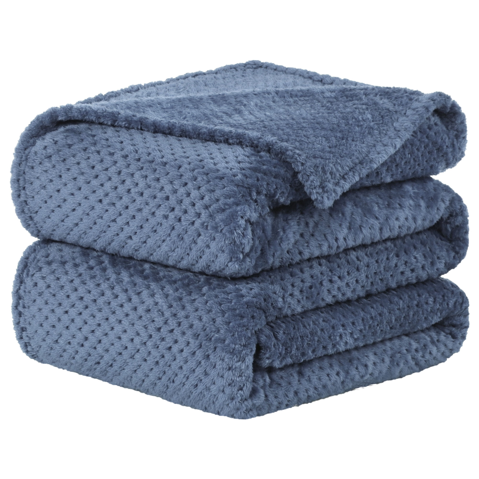 Unique Bargains Soft Flannel Fleece Velvet Blanket Smoked Blue 50" x 60"