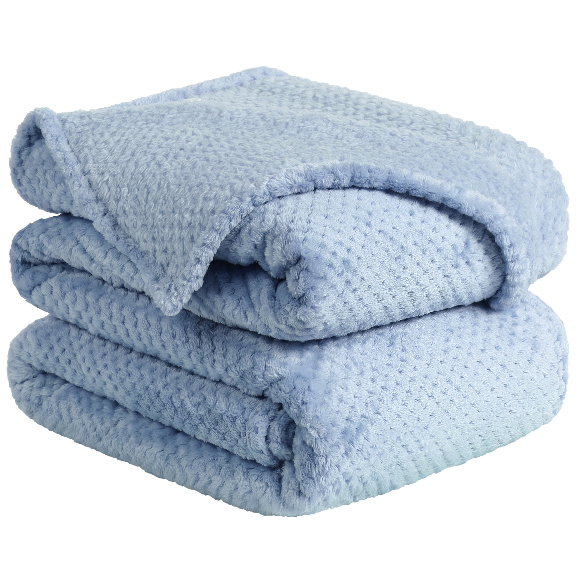 Unique Bargains Soft Flannel Fleece Velvet Blanket Smoked Blue 78" x 90"