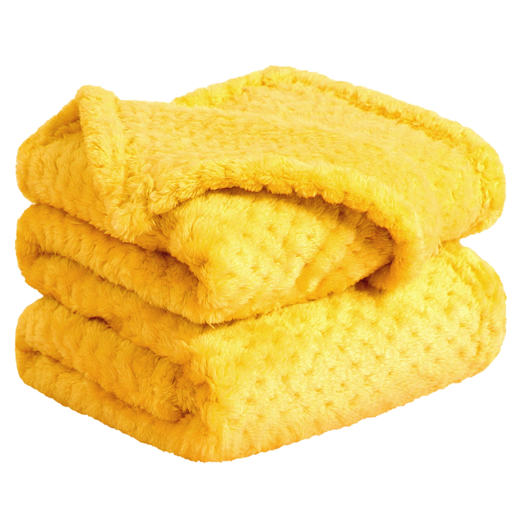 Unique Bargains Soft Flannel Fleece Velvet Blanket Yellow 30" x 40
