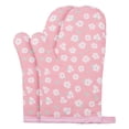 thumbnail image 1 of Unique Bargains Soft Heat-Resistant Cotton Oven Mitts 2 Pcs Pink 10.2x5.5 Inch, 1 of 6