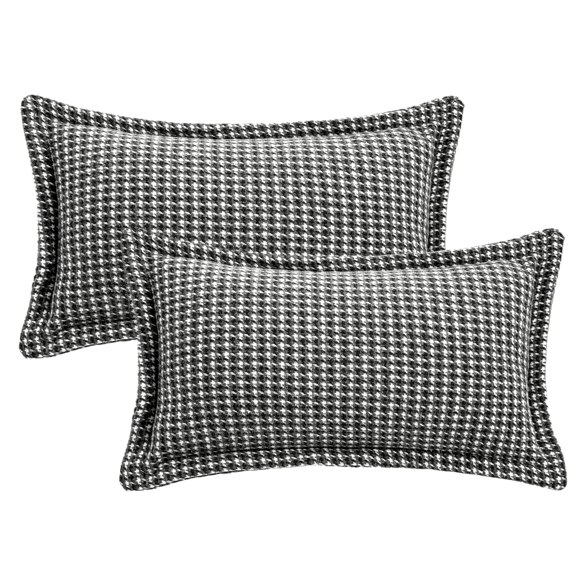 Unique Bargains Soft Houndstooth Throw Pillow Covers Set of 2 Black 20" x 12"