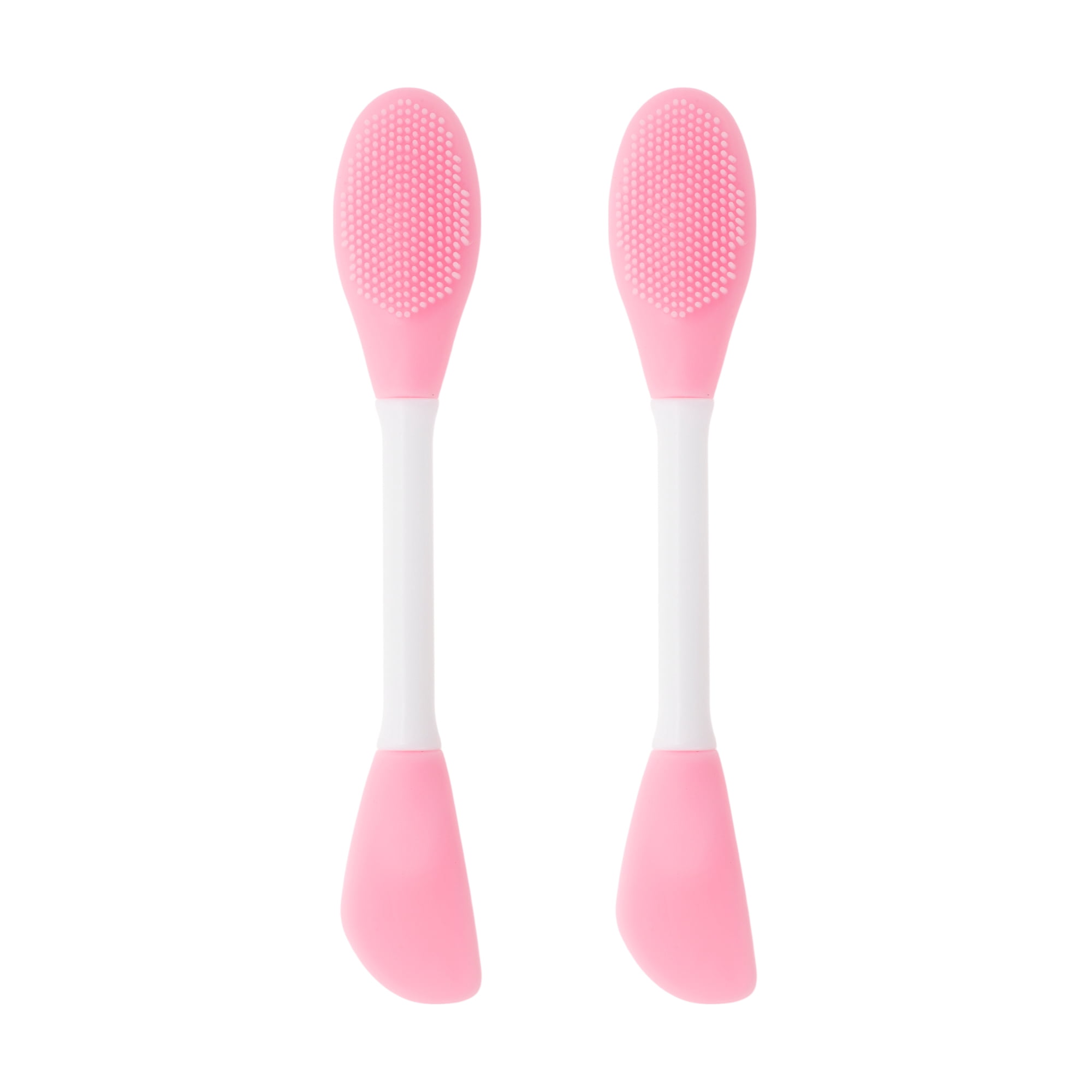 Unique Bargains Soft Knife-shaped Facial Mask Brush 2 Pcs Light Pink