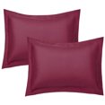 thumbnail image 1 of Unique Bargains Soft Microfiber Pillow Shams Set of 2, Boudoir, Burgundy, 1 of 8
