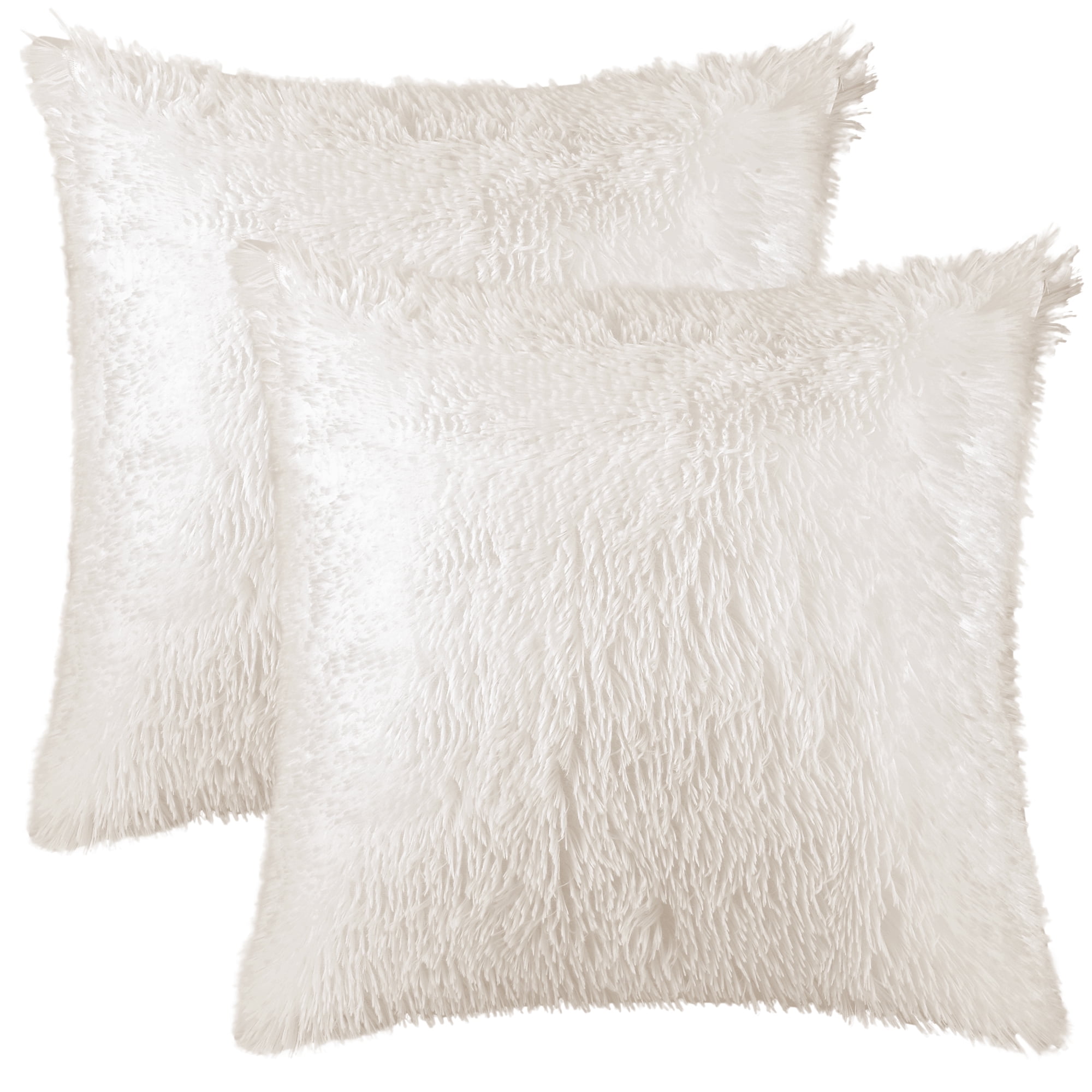 Unique Bargains Soft Modern Home Decor Plush Decorative Throw Pillow Covers (2 Count) Beige 16" x 16"