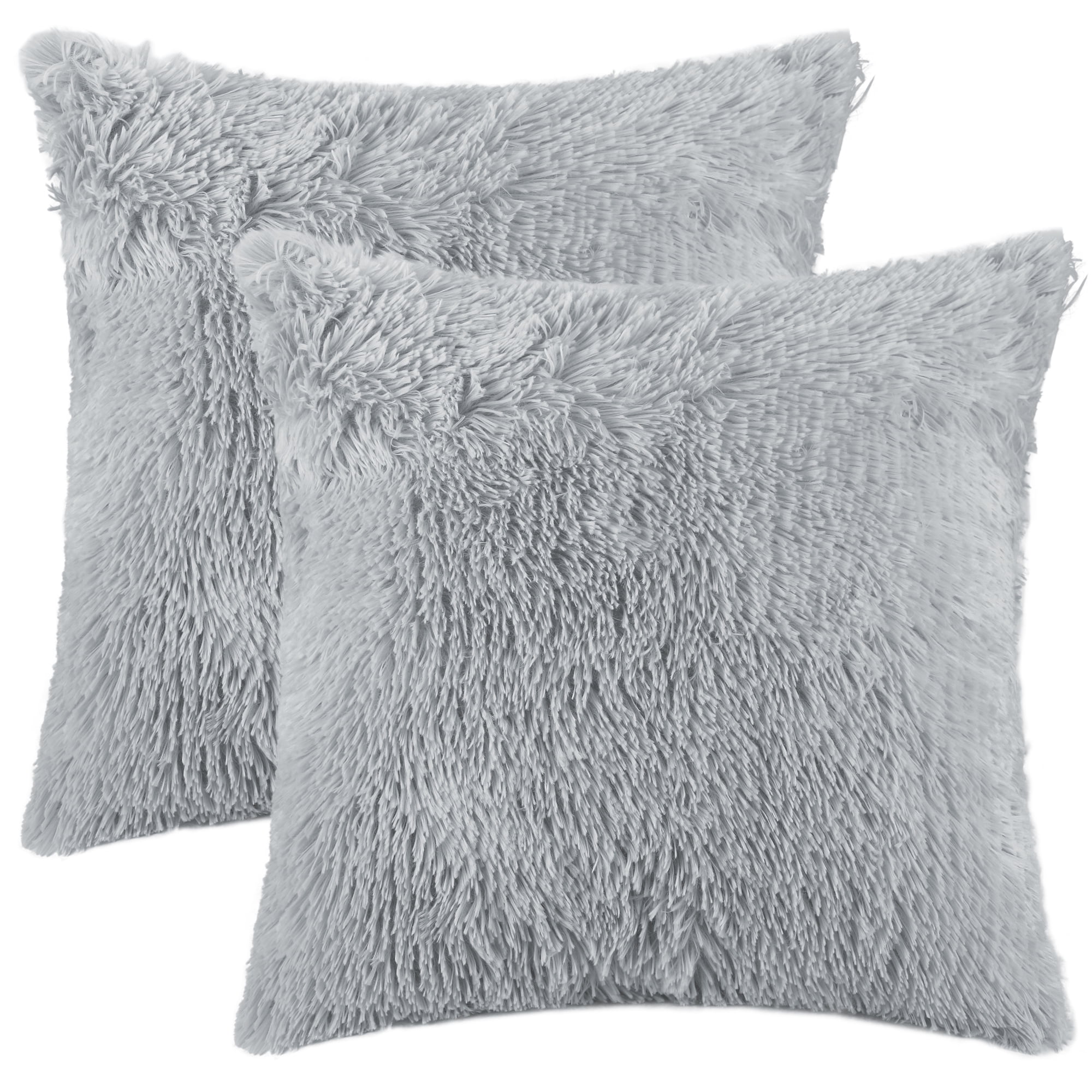 Unique Bargains Soft Modern Home Decor Plush Decorative Throw Pillow Covers (2 Count) Light Gray 18" x 18"