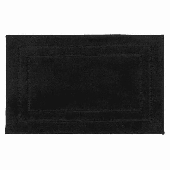 Unique Bargains Soft Non Slip Absorbent Shaggy Microfiber Bathroom Rug Black 24" x 16"