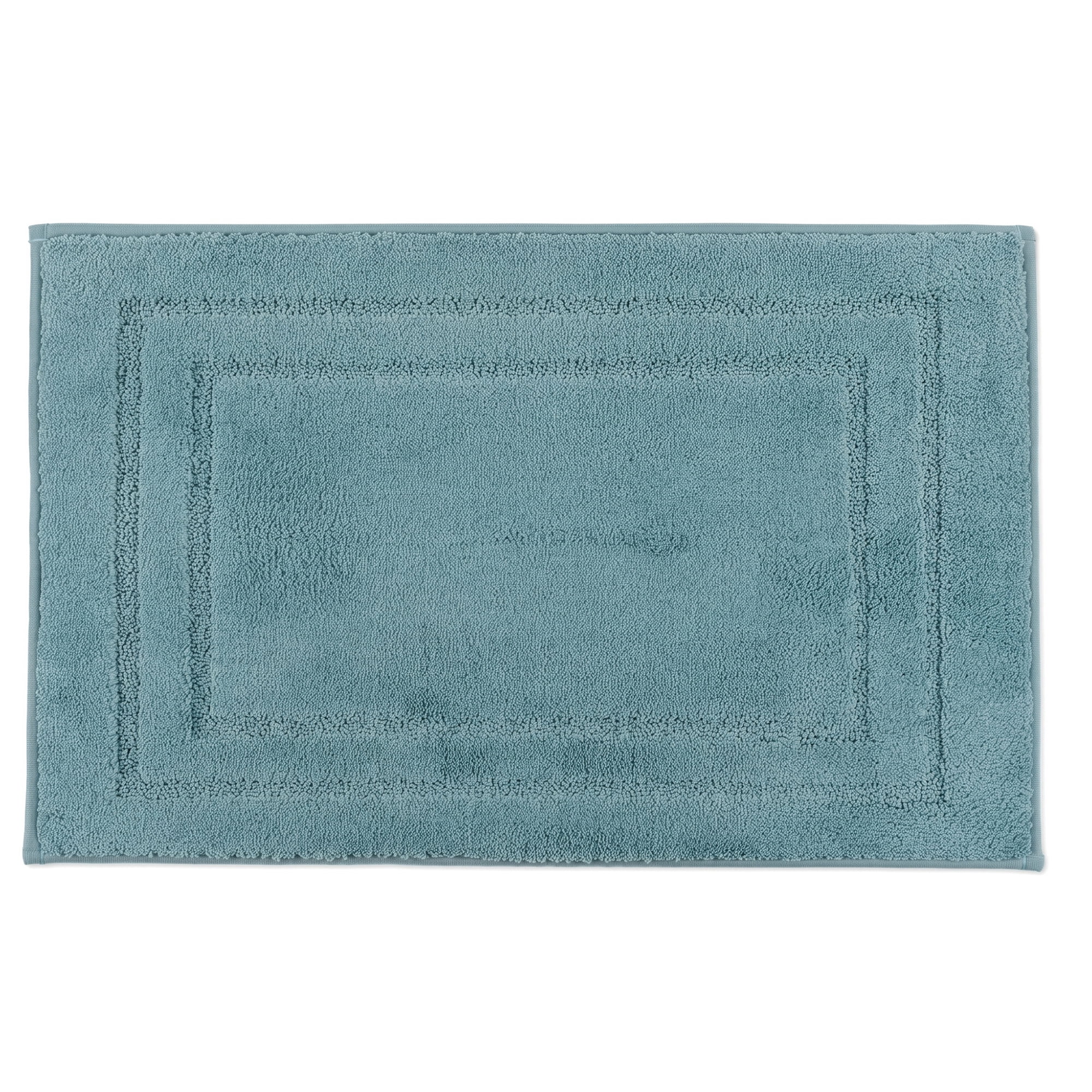 Unique Bargains Soft Non Slip Absorbent Shaggy Microfiber Bathroom Rug Blue 32" x 20"