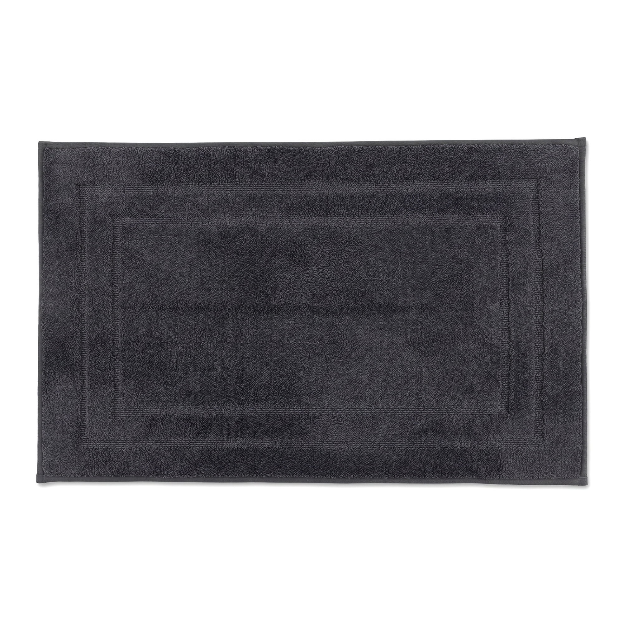 Unique Bargains Soft Non Slip Absorbent Shaggy Microfiber Bathroom Rug Dark Gray 24" x 16"