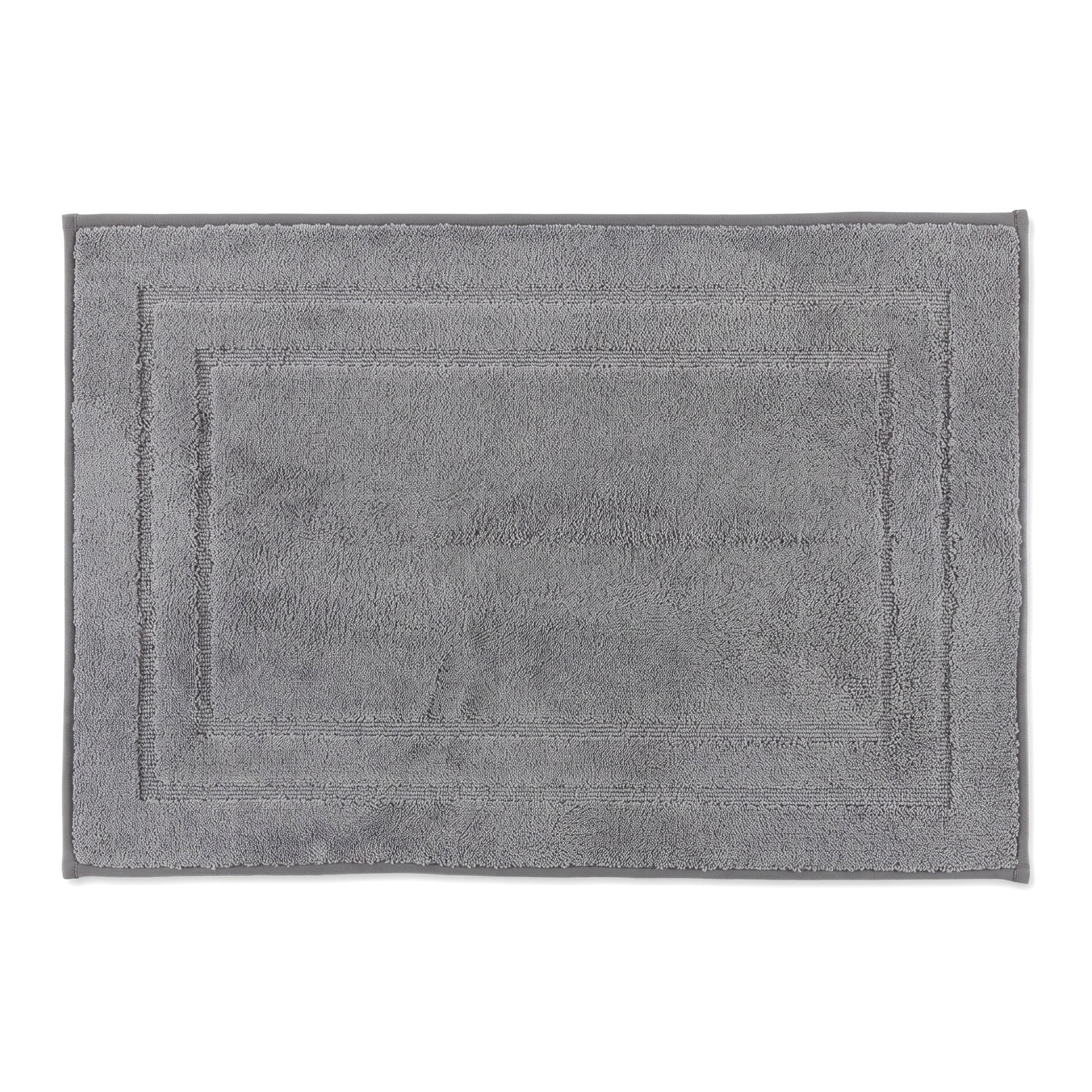Unique Bargains Soft Non Slip Absorbent Shaggy Microfiber Bathroom Rug Gray 24" x 16"