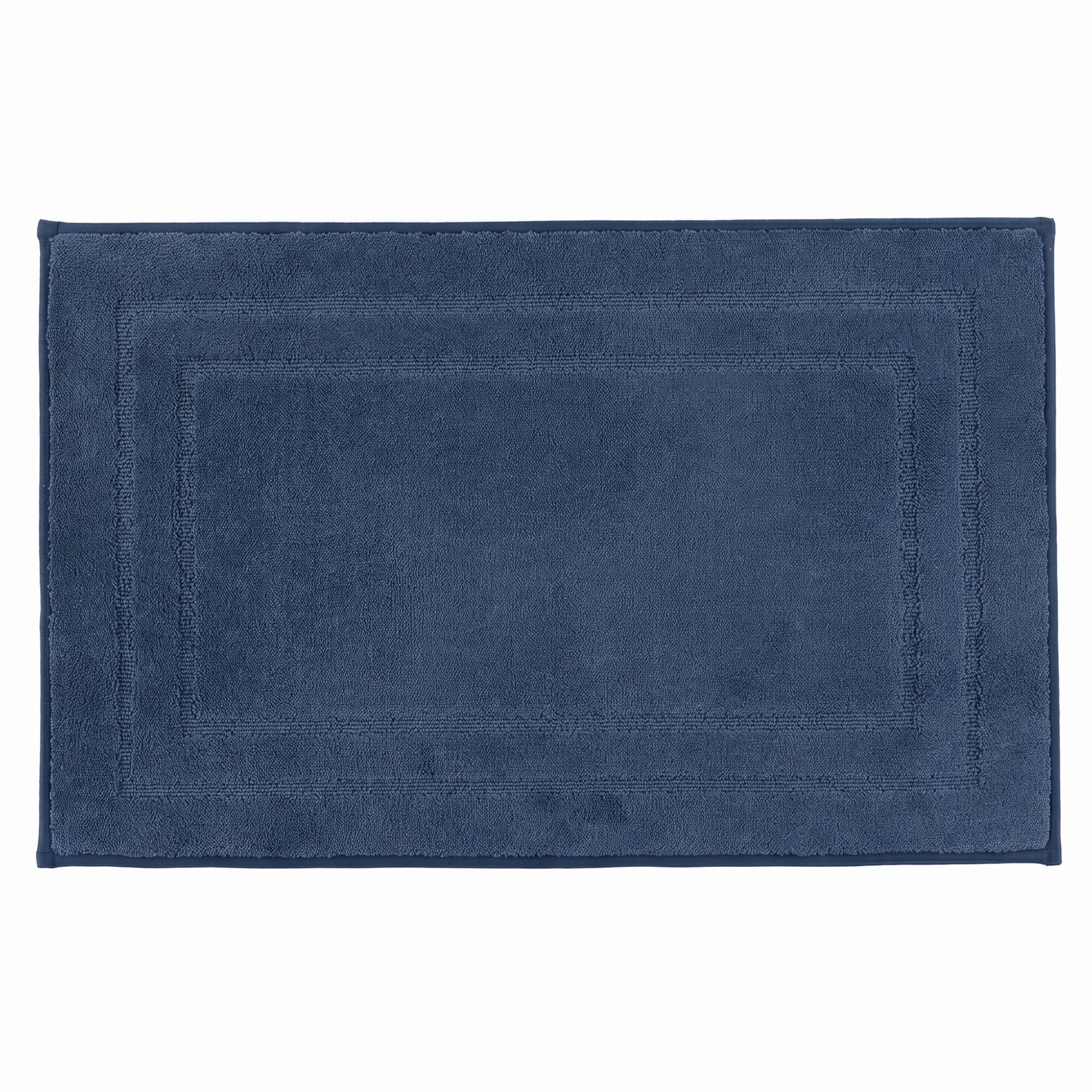 Unique Bargains Soft Non Slip Absorbent Shaggy Microfiber Bathroom Rug Navy Blue 24" x 16"
