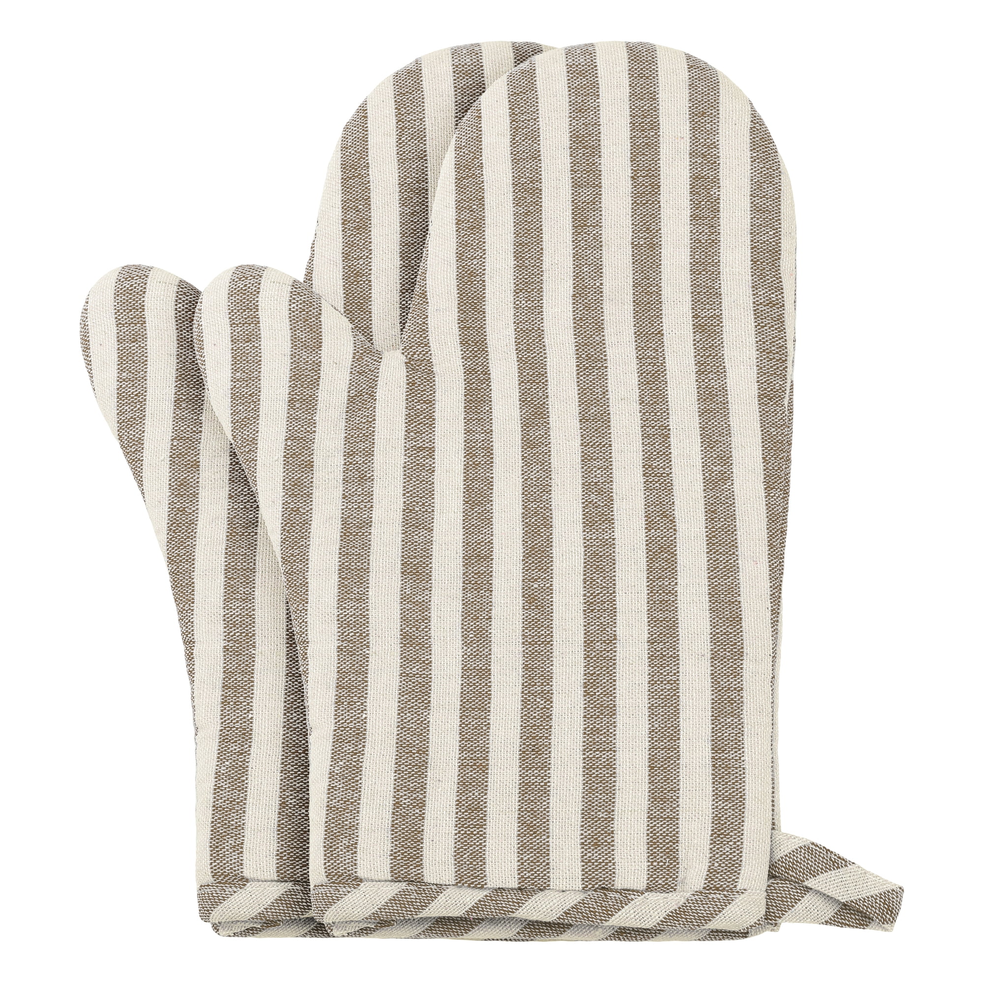 Unique Bargains Soft Oven Mitts Heat-Resistant Cooking Gloves Coffee 10.6x6.7inch