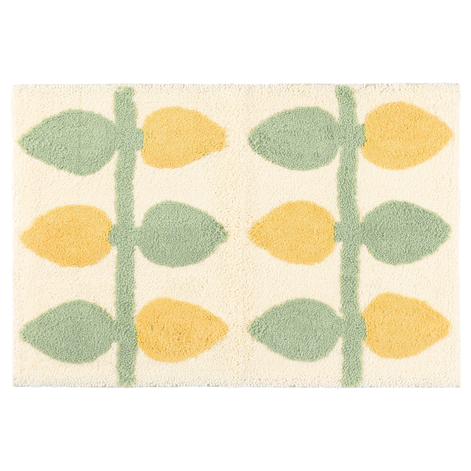 Unique Bargains Soft Plush Non-Slip Printing Mat Quick Dry for Bathroom Floor Lemon 20"x32"