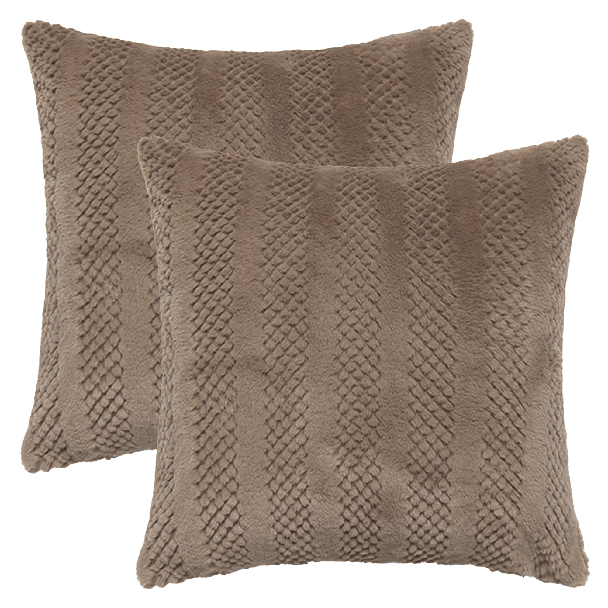 Unique Bargains Soft Plush Throw Pillow Covers Decorative Brown 18" x 18"
