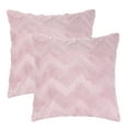 thumbnail image 1 of Unique Bargains Soft Plush Throw Pillow Covers Decorative Cushion Covers (2 Count) Pink-3 18" x 18", 1 of 6