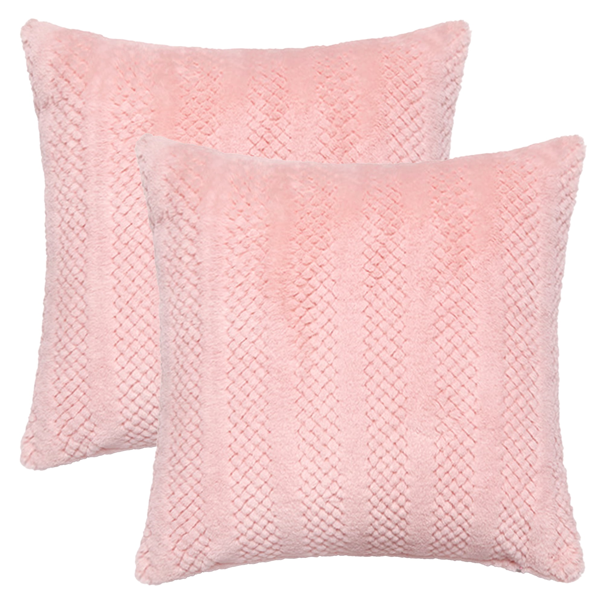 Unique Bargains Soft Plush Throw Pillow Covers Decorative Pink 18" x 18"