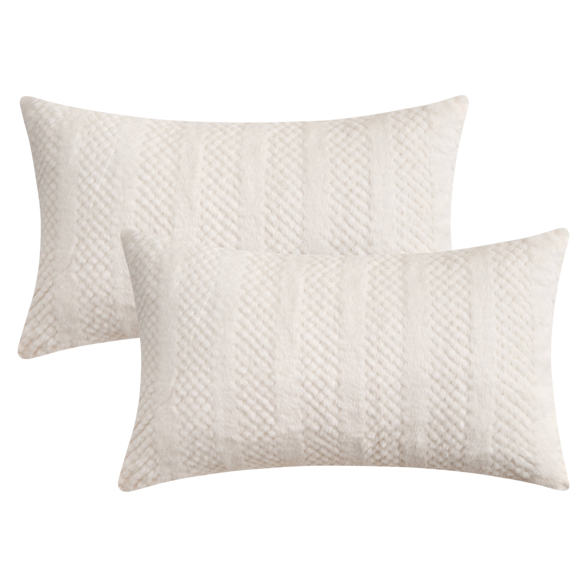 Unique Bargains Soft Plush Throw Pillow Covers Decorative White 12" x 20"