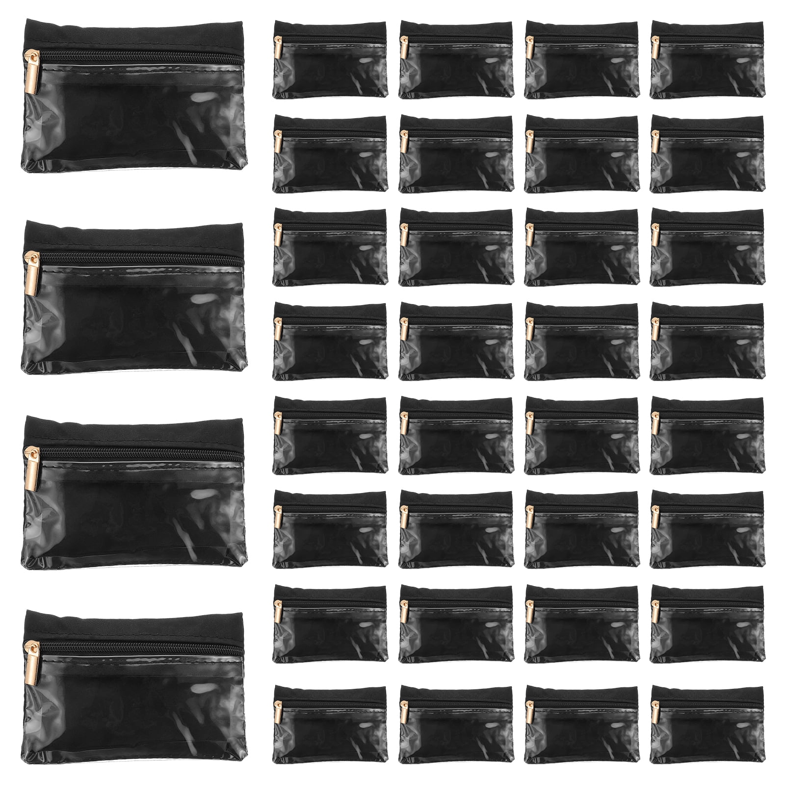 Unique Bargains Soft Portable Small Flannel Organizer with Zipper Black