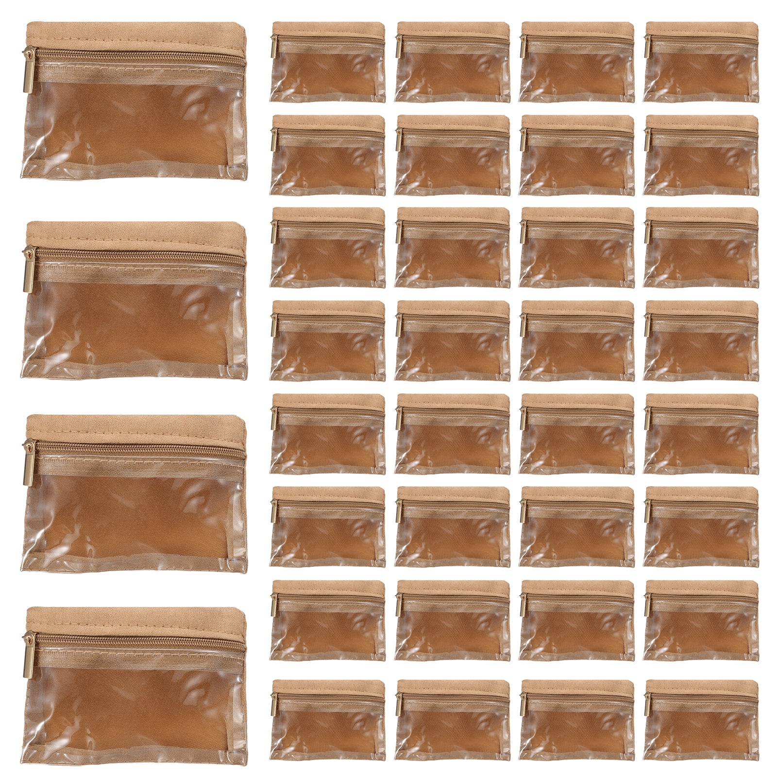 Unique Bargains Soft Portable Small Flannel Organizer with Zipper Khaki