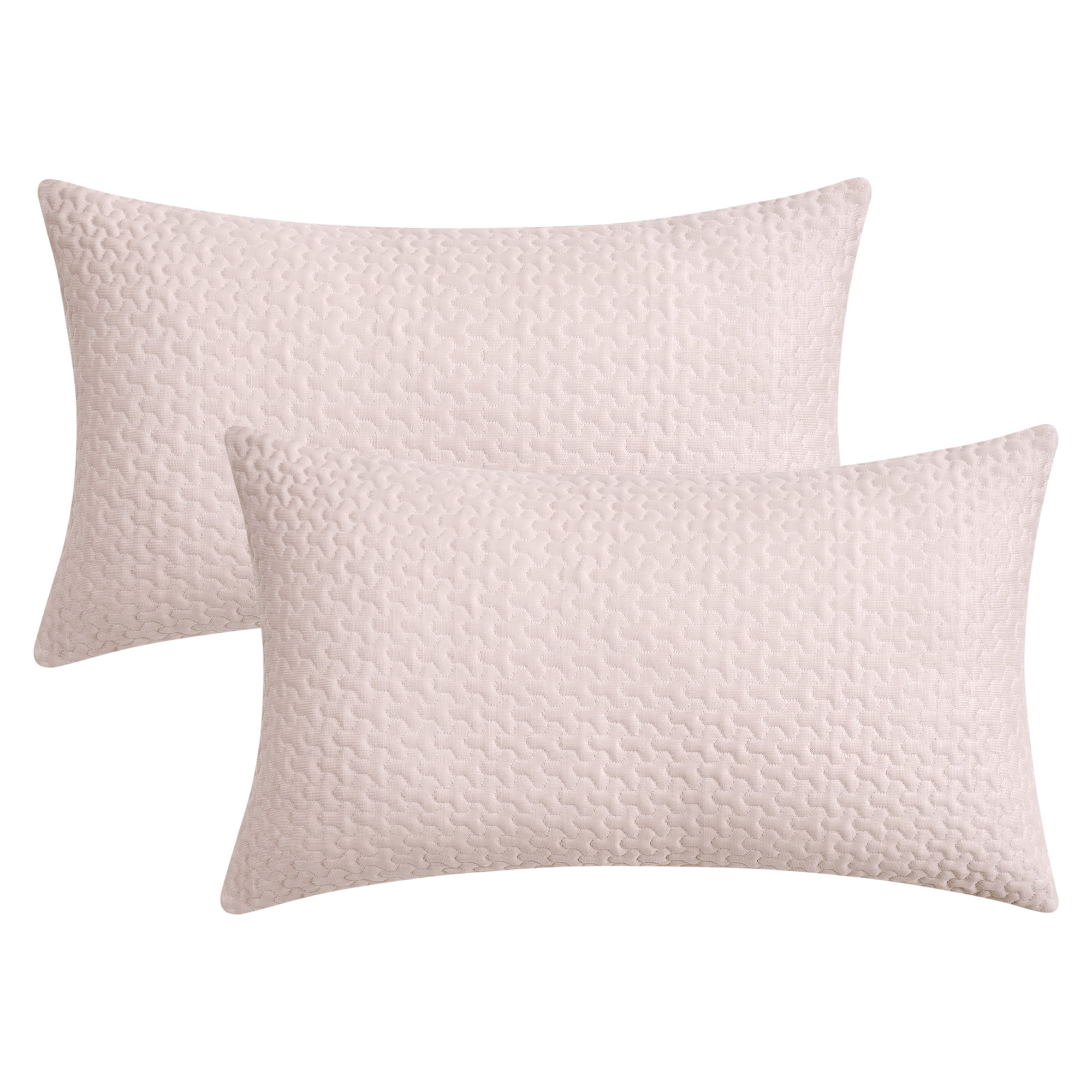 Unique Bargains Soft Set of 2 Modern Geometric Cushion Cases Beige 12" x 20"