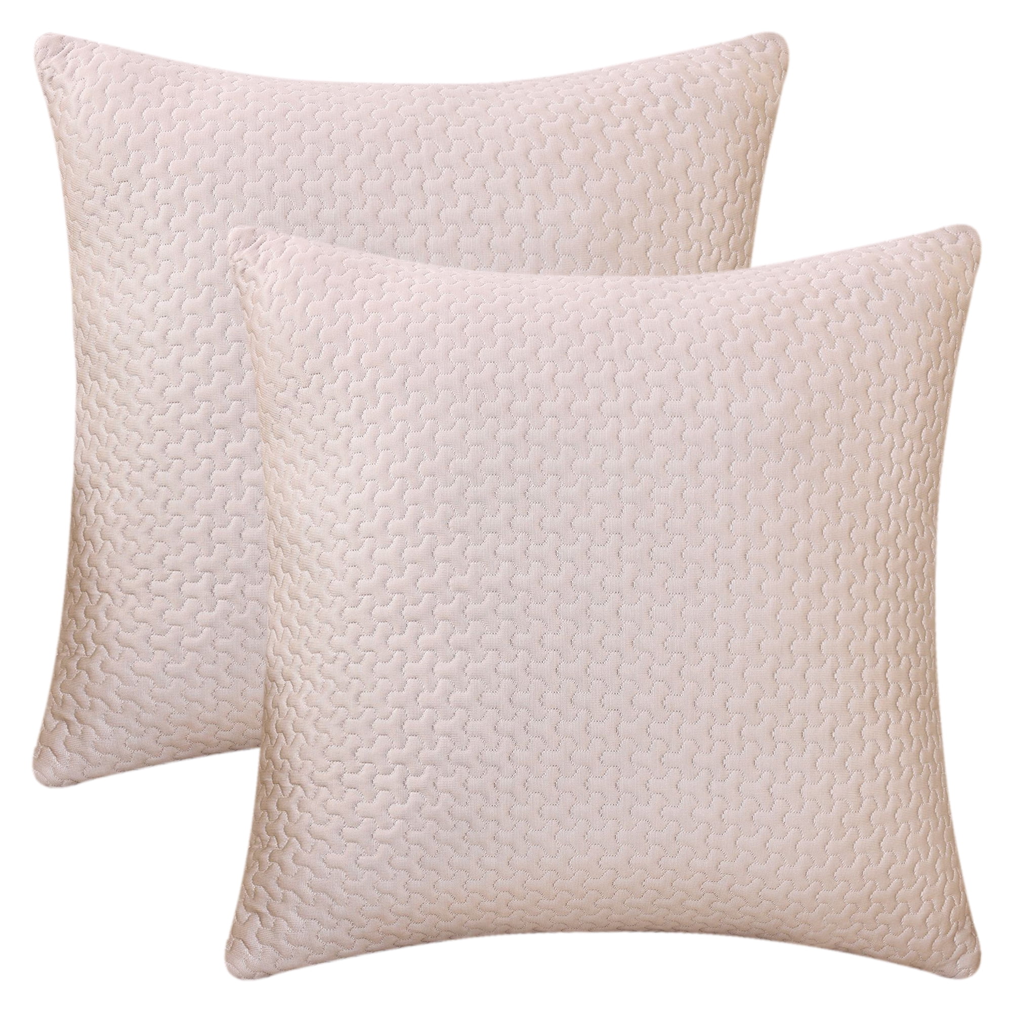 Unique Bargains Soft Set of 2 Modern Geometric Cushion Cases Cover Beige 20" x 20"