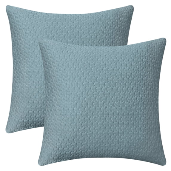 Unique Bargains Soft Set of 2 Modern Geometric Cushion Cases Cover Blue 18" x 18"