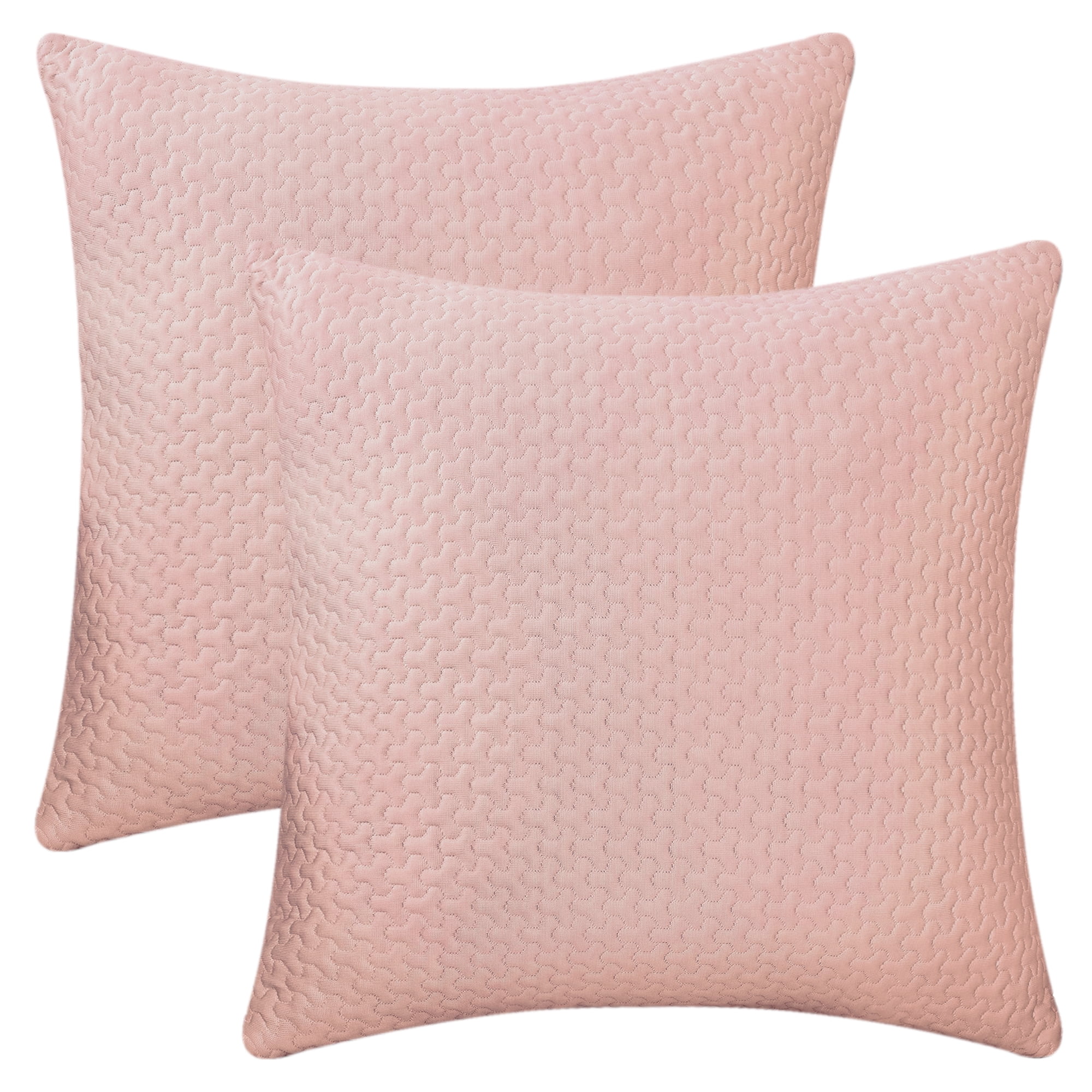 Unique Bargains Soft Set of 2 Modern Geometric Cushion Cases Cover Pink 16" x 16"