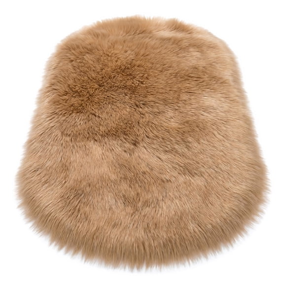 Unique Bargains Shaggy Area Rug Ultra Fluffy Non-Slip Fuzzy Carpet 24" x 16" Khaki