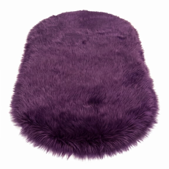 Unique Bargains Shaggy Area Rug Ultra Fluffy Non-Slip Fuzzy Carpet 24" x 16" Purple