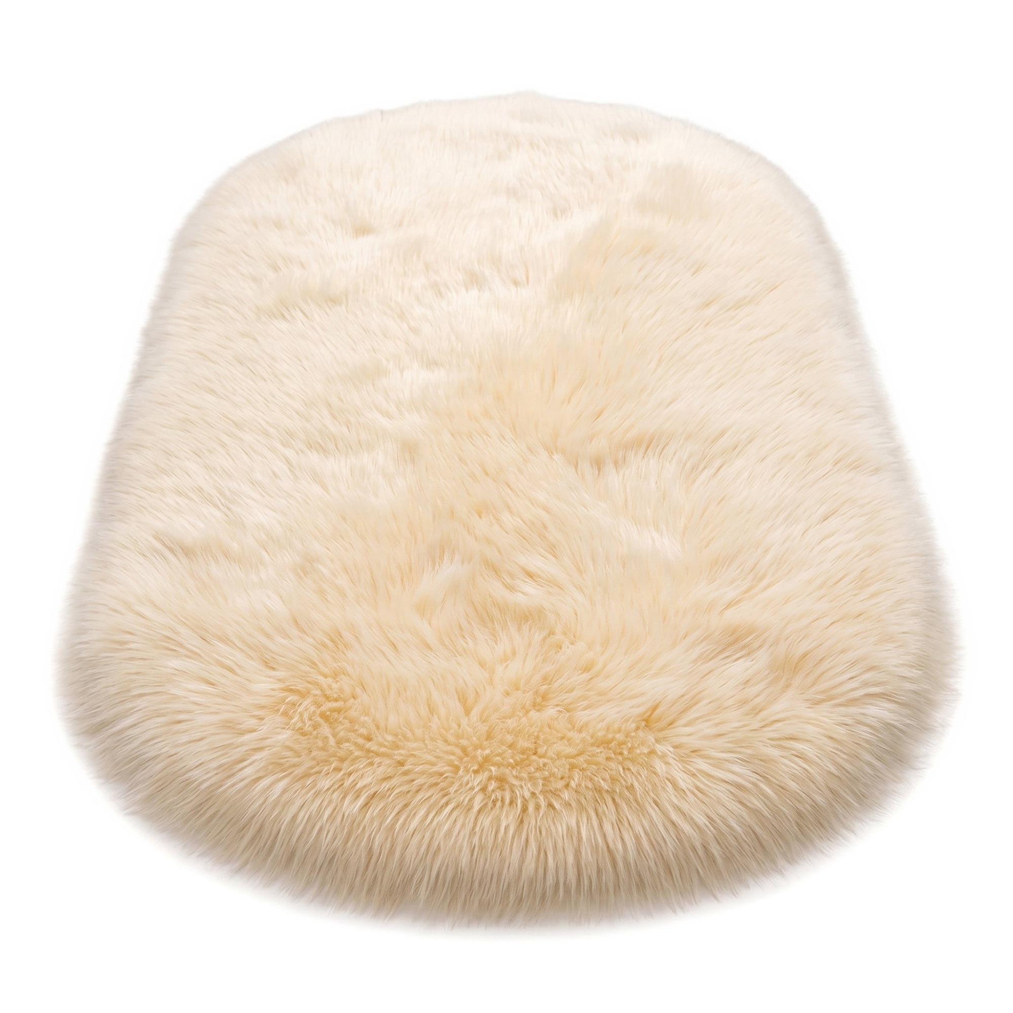 Unique Bargains Shaggy Area Rug Ultra Fluffy Non-Slip Fuzzy Carpet 32" x 20" Beige