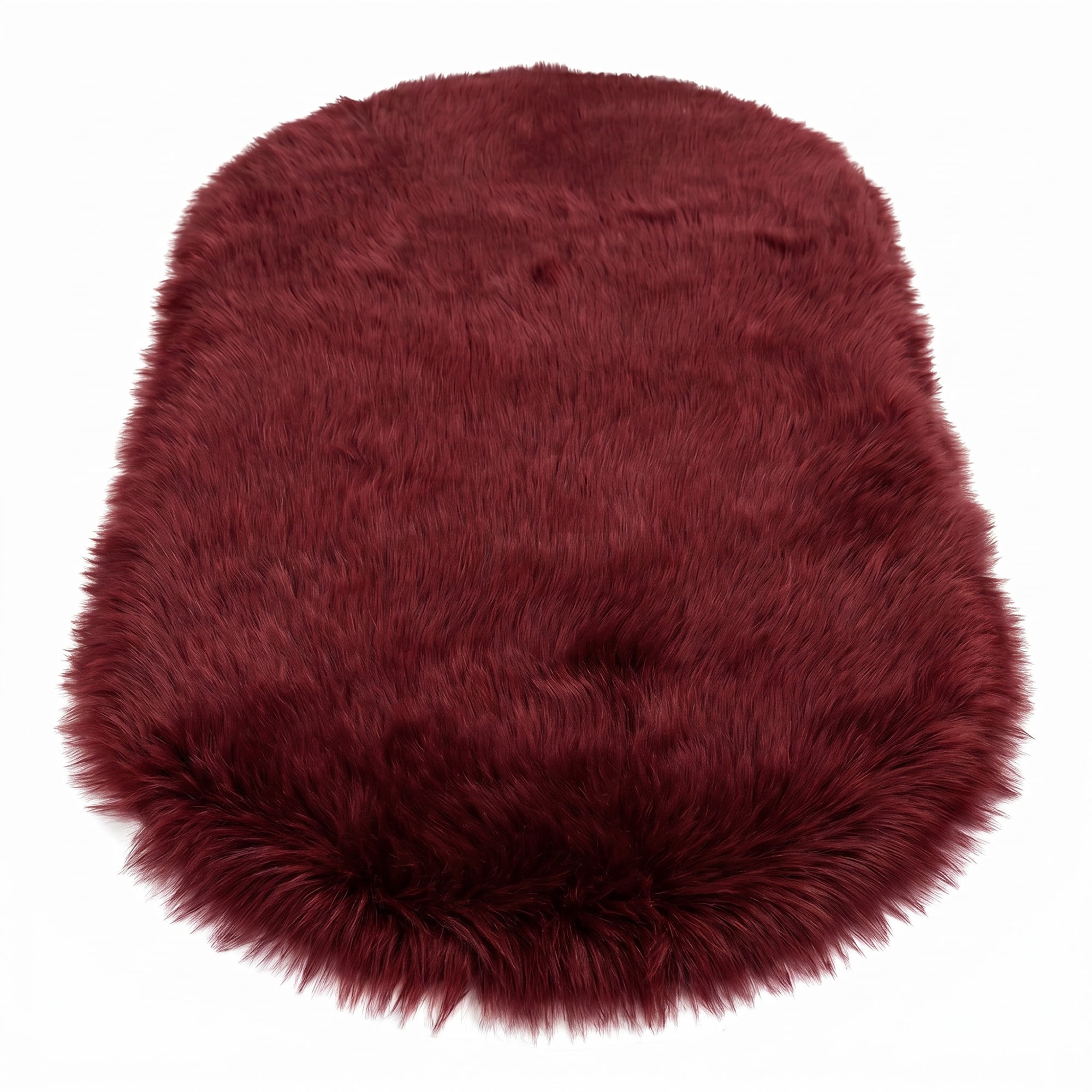 Unique Bargains Shaggy Area Rug Ultra Fluffy Non-Slip Fuzzy Carpet 35" x 24" Red