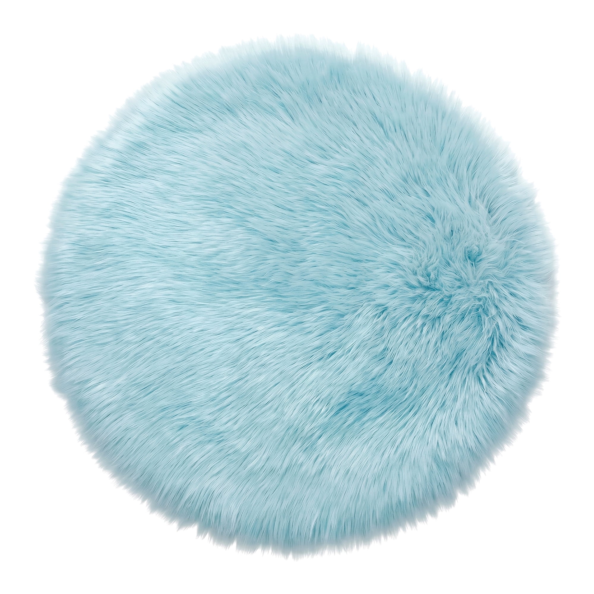 Unique Bargains Shaggy Round Area Rug Fluffy Non-Slip Fuzzy Carpet 20" x 20" Blue
