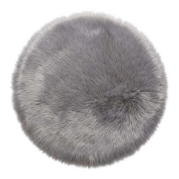 Unique Bargains Shaggy Round Area Rug Fluffy Non-Slip Fuzzy Carpet 20" x 20" Gray