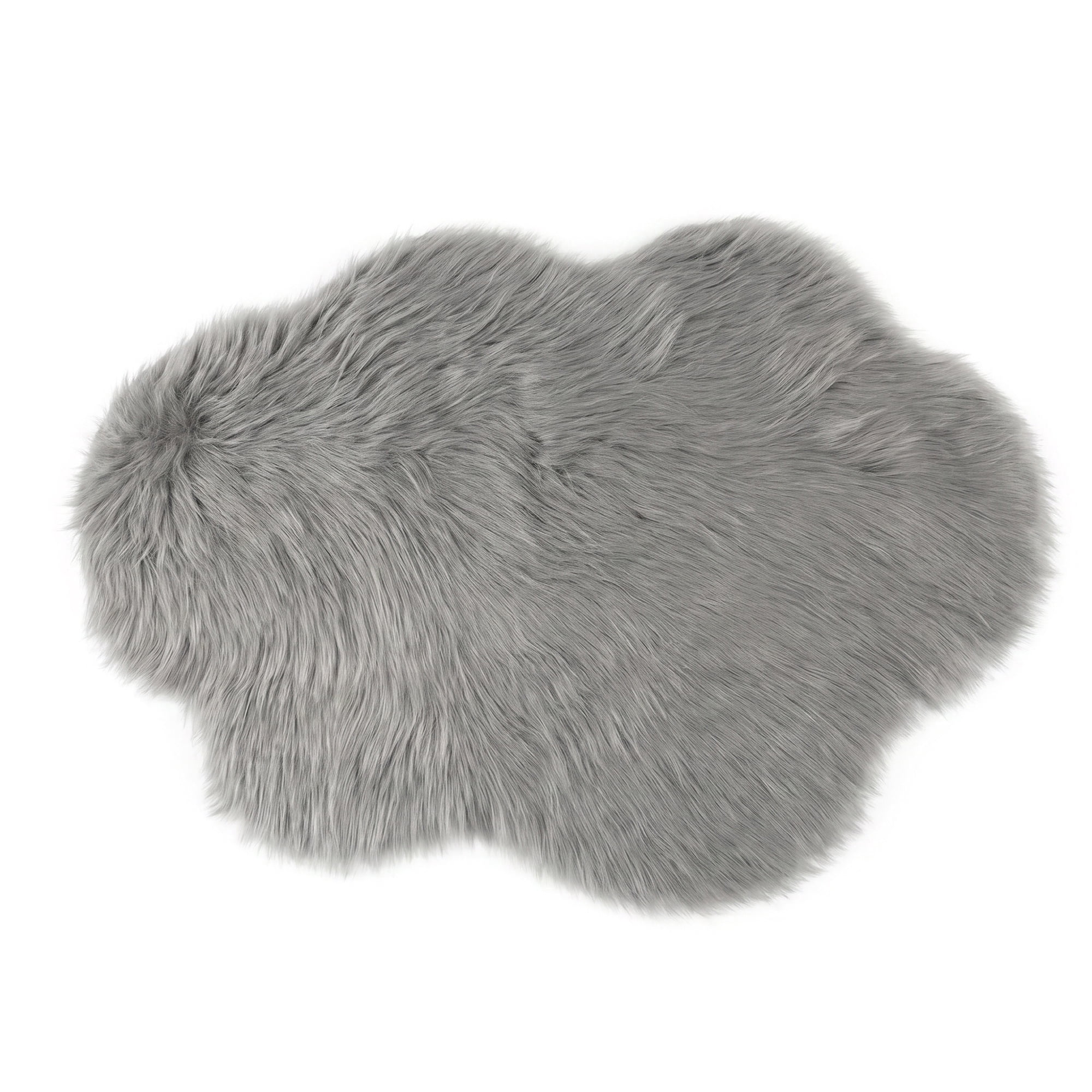 Unique Bargains Soft Shaggy Area Rug Washable Fluffy Bedroom Rug Non Slip 35" x 24" Gray