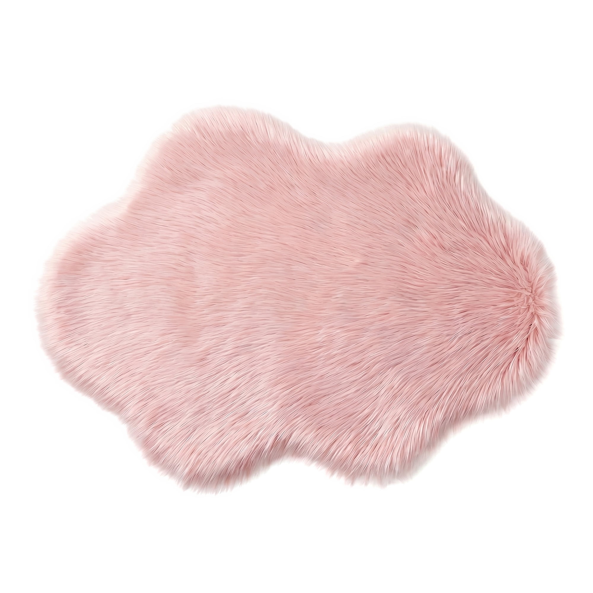 Unique Bargains Soft Shaggy Area Rug Washable Fluffy Bedroom Rug Non Slip 35" x 24" Pink