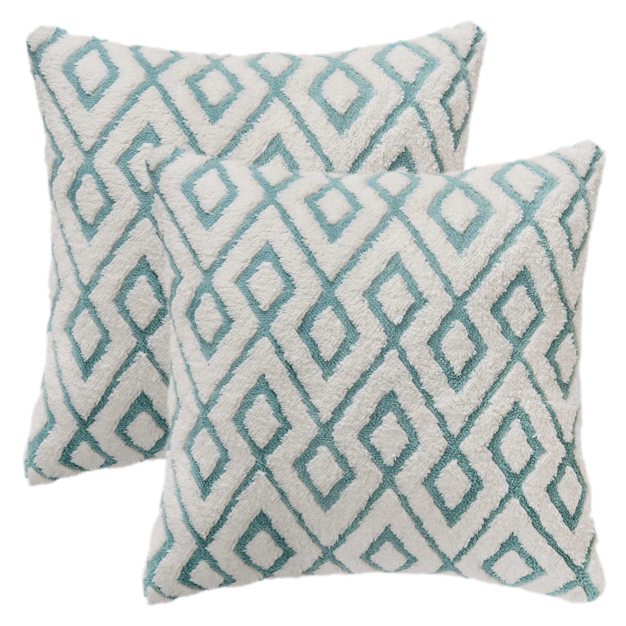 Unique Bargains Soft Snowflake Fleece Throw Pillow Cover Blue 16" x 16"
