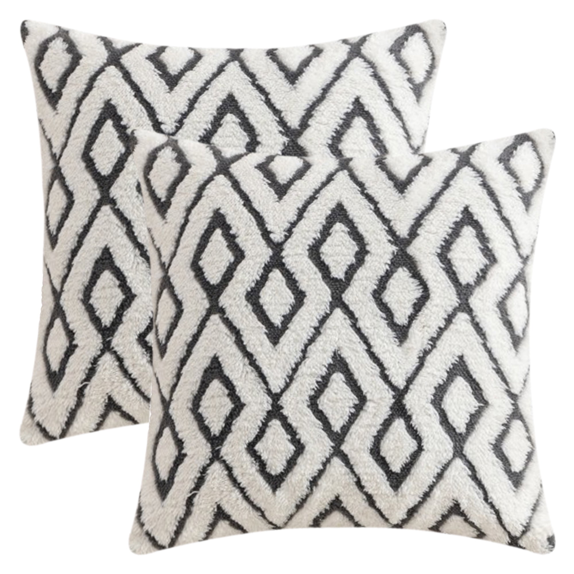 Unique Bargains Soft Snowflake Fleece Throw Pillow Cover Grey 16" x 16"