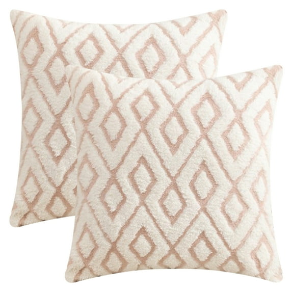 Unique Bargains Soft Snowflake Fleece Throw Pillow Cover Pink 16" x 16"