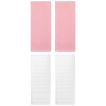 Unique Bargains Soft Striped Hand Towel 14" x 30" 4 Pcs White/Pink